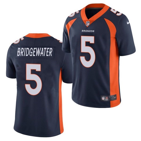 Men's Denver Broncos #5 Teddy Bridgewater Navy Vapor Untouchable Limited Stitched Jersey